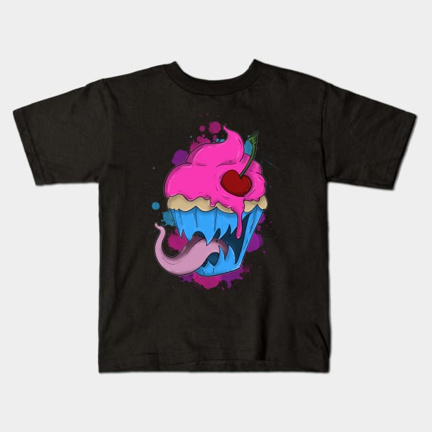 Cannibalistic Cupcake Kids T-Shirt by schockgraphics